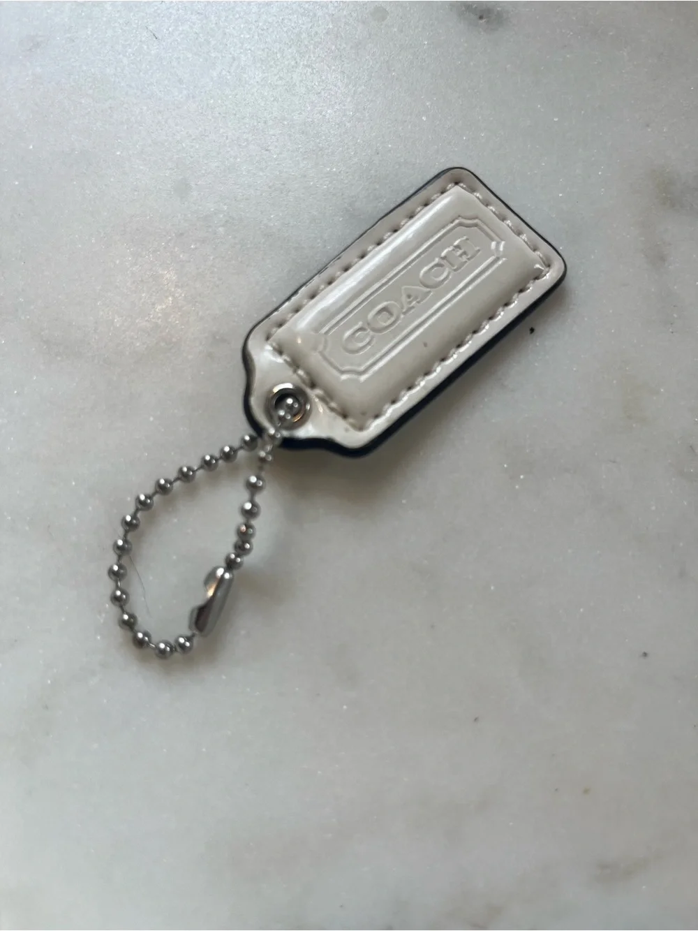 COACH Vintage Patent Hang Tag, White